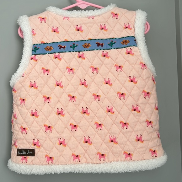 Matilda Jane reversible peach horse vest; size 4. - Picture 2 of 6